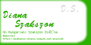 diana szakszon business card